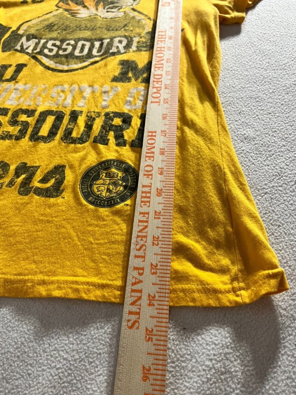University of Missouri Mizzou-Rah Tiger yellow 1839 Women's T-shirt XL - Picture 6 of 7
